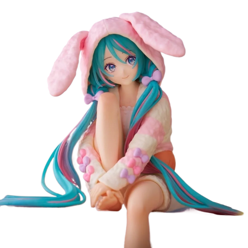Neue 14 cm VOCALO Anime Hatsune Miku Action Figure Kaninchen Ohr Pyjamas Miku Figuren Auto Dekoration Puppe Modell Kinder Spielzeug Fans geschenk