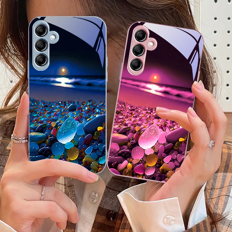 

Colorful stone seaside For Samsung A 73 72 71 A70 56 55 54 A53 52 51 A50 42 A35 A34 33 32 31 26 25 24 23 22 30 glass phone case