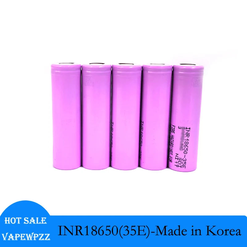 

10pcs/lot Made in Korea Authentic INR18650-35E 18650 3500mAh 10A Rechargeable Cylindrical lithium ion batteries for battery pack