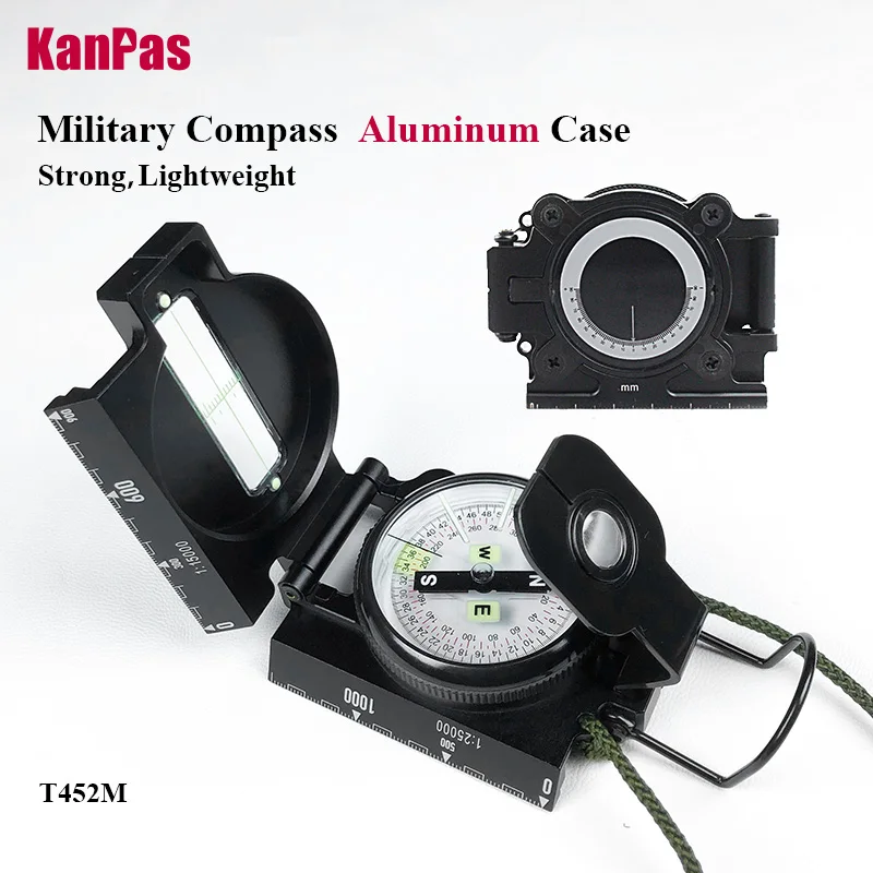 

KanPas Military Lensatic Compass with Inclinometer – Aluminum Case, Luminous Compass for Outdoor, Tactical & Survey Use / T452M