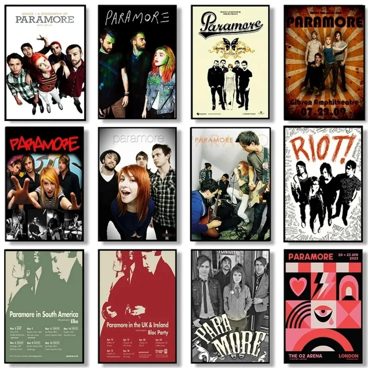 Singer Paramore 2023 Tour Music Album Cover Poster and Prints Canvas Painting Wall Art Pictures Room Home Bar Cafe Decor Gift