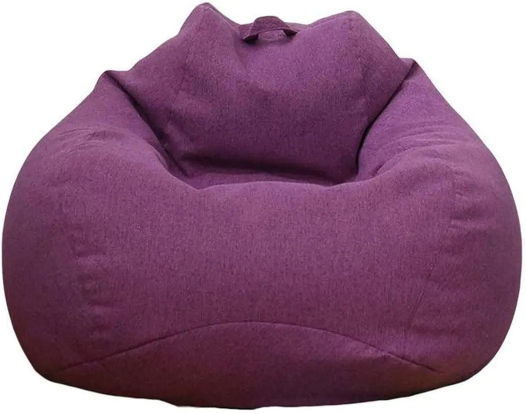 

Soft Plush Toy Storage Bag Chair Cover Cotton Linen Extra Large for Adults Kids No Filling
