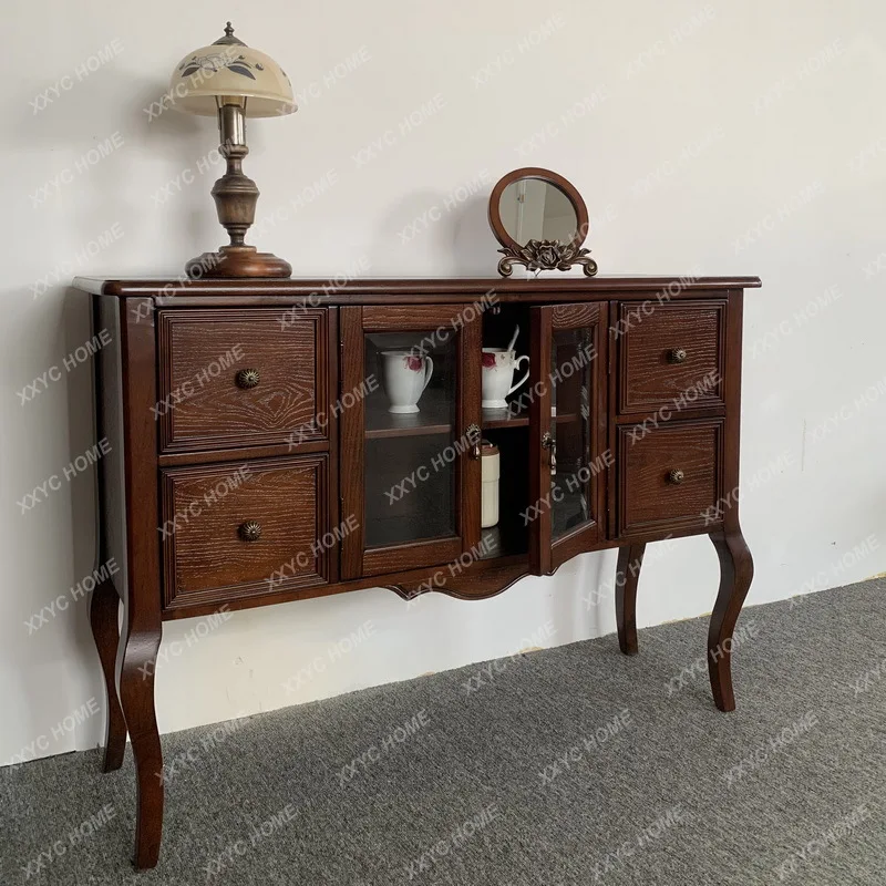 

Lretro storage, living room against the wall, tea and wine cabinet, solid wood home entrance