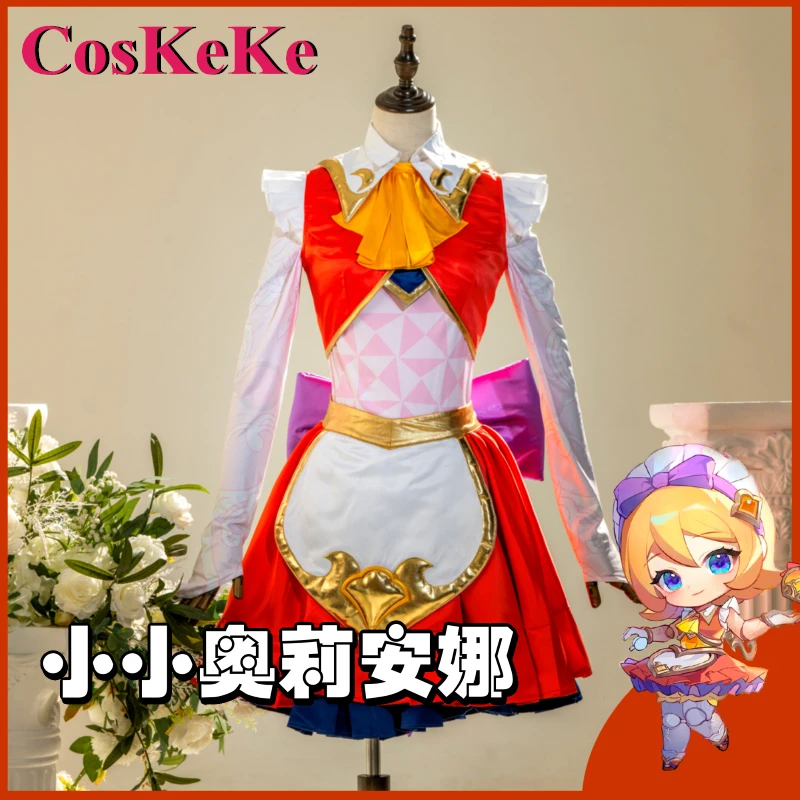 CosKeKe Orianna Reveck Cosplay Game LOL Costume The Lady Of Clockwork Sweet Lovely Maid Dress Halloween Party Role Play Clothing