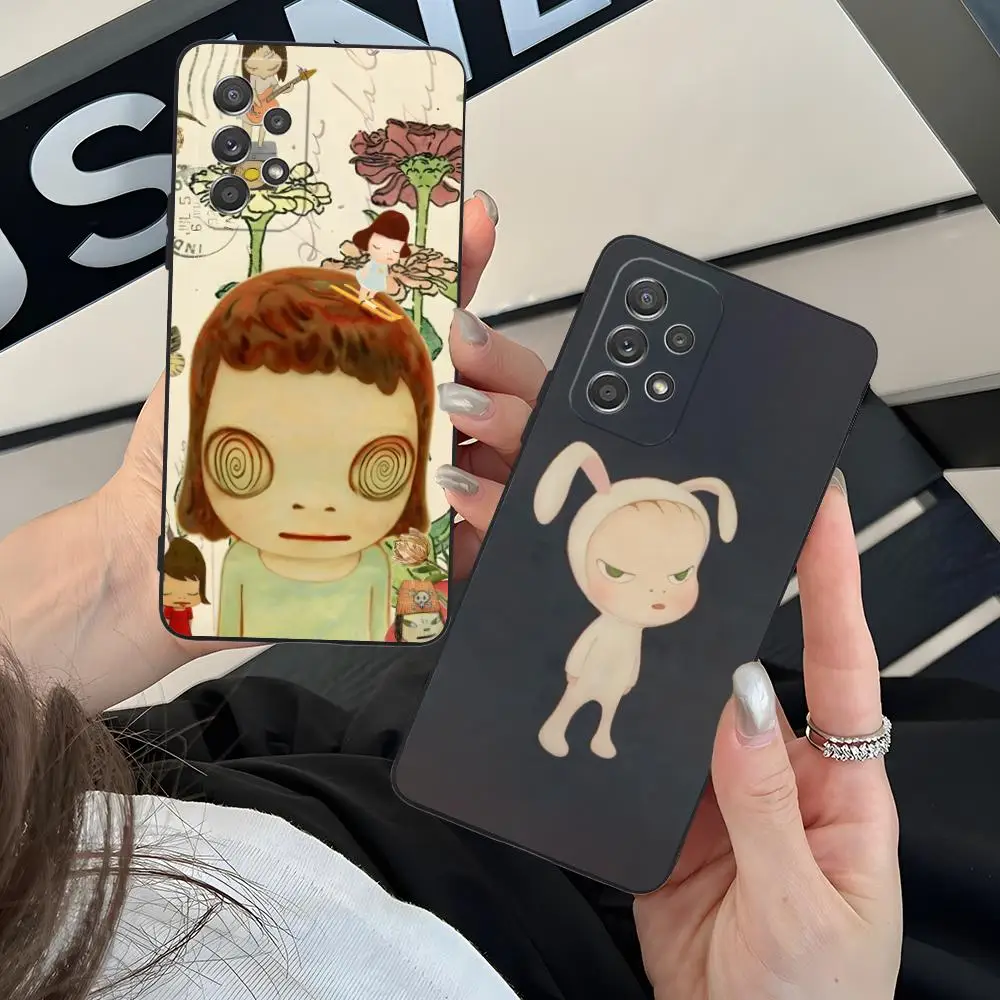 Anime Yoshitomo Nara Phone Case for Samsung Galaxy M55 54 42 35 34 33 32 23 22 15 14 13 12 F55 5G Soft TPU Shockproof Cover