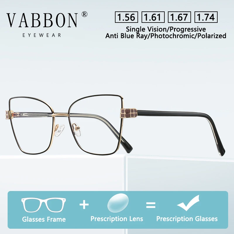 

Vabbon Trendyy and Fashionable Glasses Gold Wire Butterfly Frame Myopia Reading Glasses Anti-Blue Light Prescription Optical Glasses White Glasses Frame Photochromic Glasses 3141