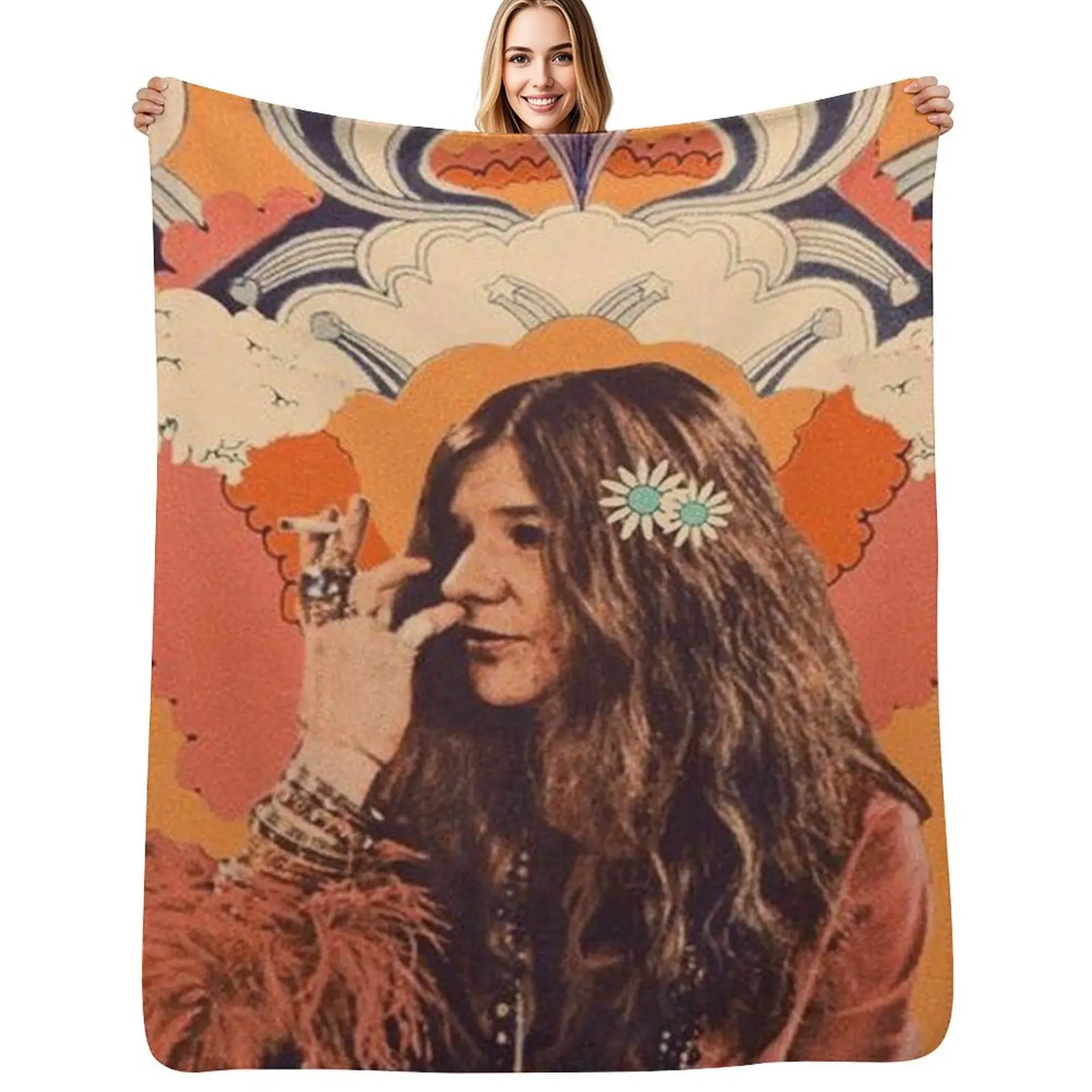 Janis joplan Throw Blanket Soft Plaid Giant Sofa heavy to sleep Extra Large Throw cosplay anime Travel Blankets