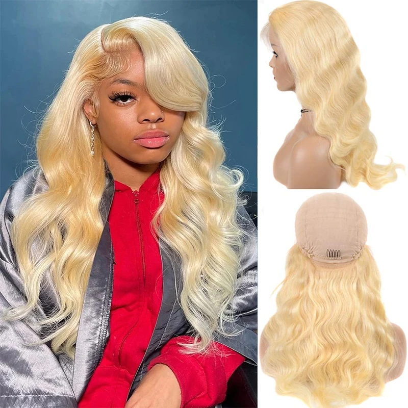 

613 Blonde 13*4 Lace Front Human Hair Wigs Brazilian Remy Body Wave 13x4 Lace Front Wig 150% Pre Plucked Baby Hair For Women