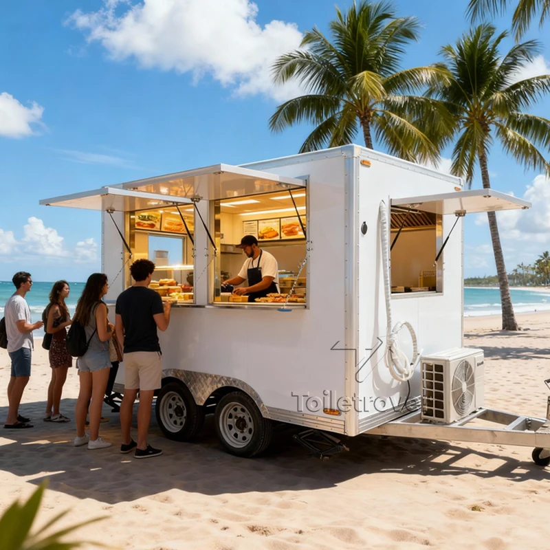 

Многофункциональный передвижной фудтрак из нержавеющей стали для уличной торговли, настраиваемый, с окном для продажи продукции