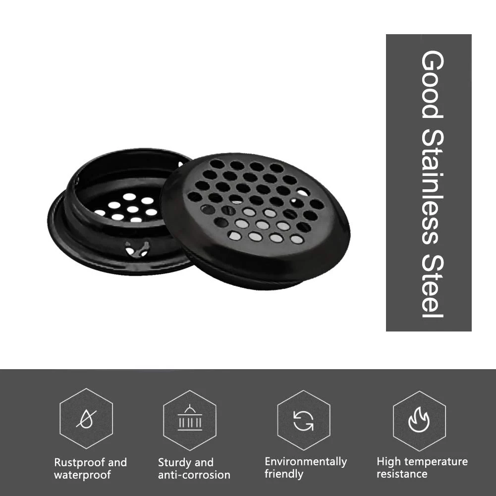 Air Vent Louver, 50Pcs 35mm Stainless Steel Round Mesh Hole Circular Soffit Vent for Wardrobe Drawer Bookcase Kitchen image 3