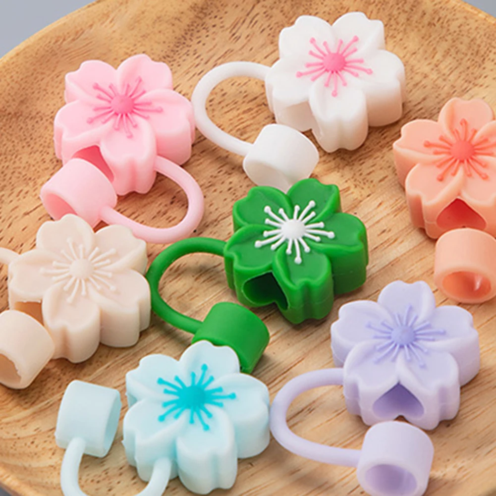 

6Pcs Silicone Flower Straw Covers Dust-Proof Straw Tips Protectors Cute Straw Tips Lids Protectors for Stanley 30/40oz Tumbler