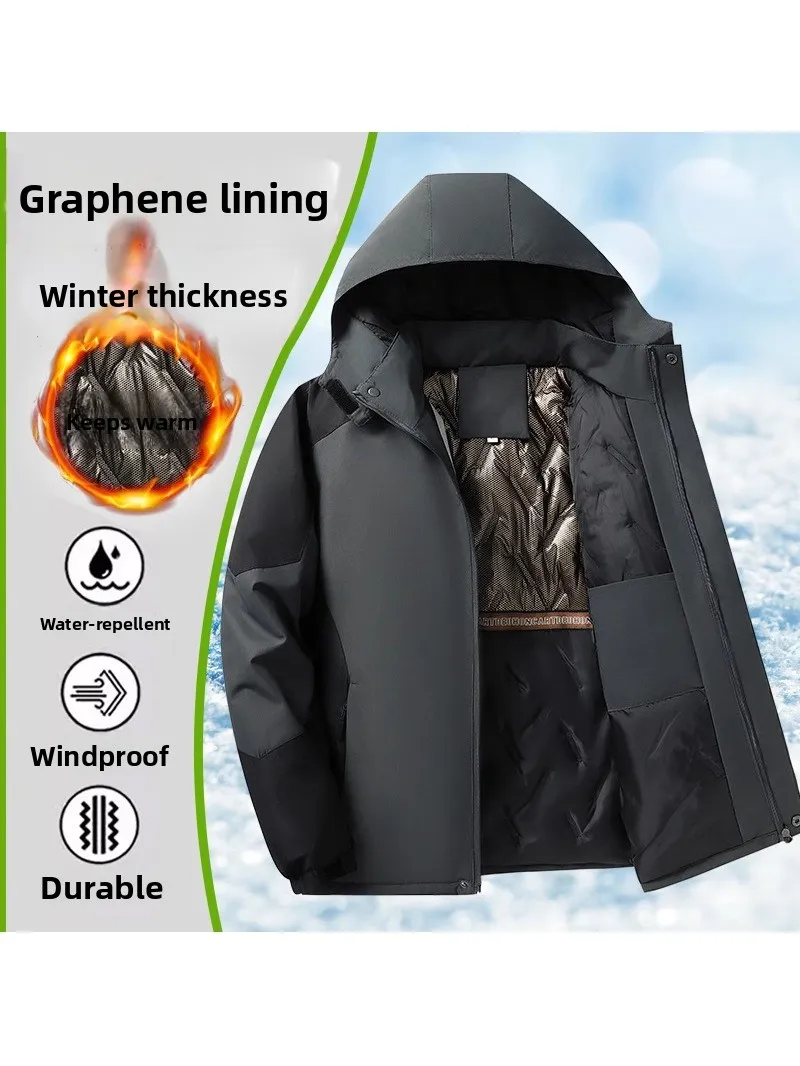 Men's Winter Thickened down Cotton Jacket Youth Outerwear Trendy Short Warmth Cold-resistant Loose Top Polyester Fiber