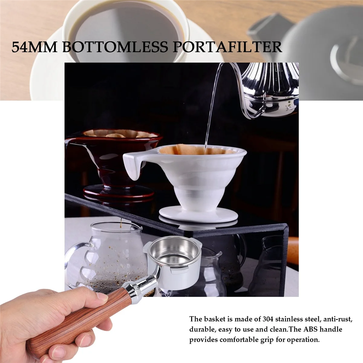 Бездонный портафильтр 54 мм для Breville Barista Express BES870XL BES870BSXL BES878BSS BES880BSS BES840XL и других моделей C # A66K