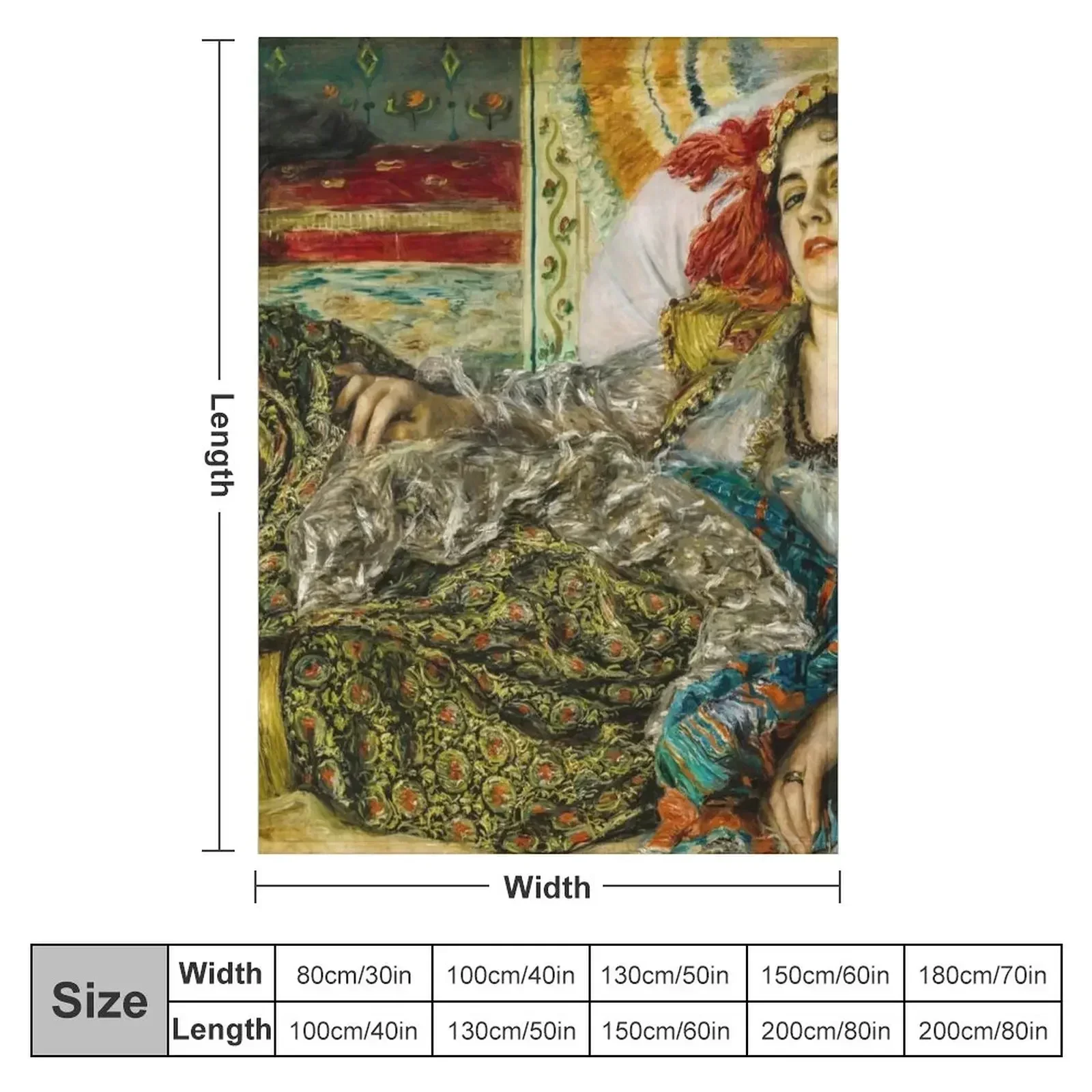 Auguste Renoir - Odalisque Throw Blanket Bed linens halloween cosplay anime Furrys Blankets