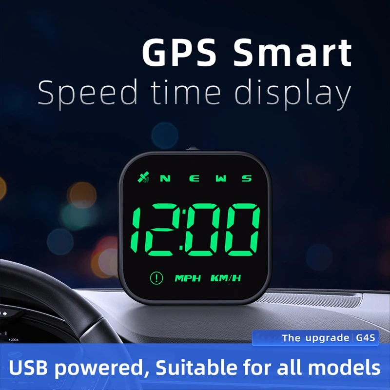 

HUD Car Speedometer Timetable Speed Alarm GPS Head-Up Display Auto Electronic Accessories Fits All Cars