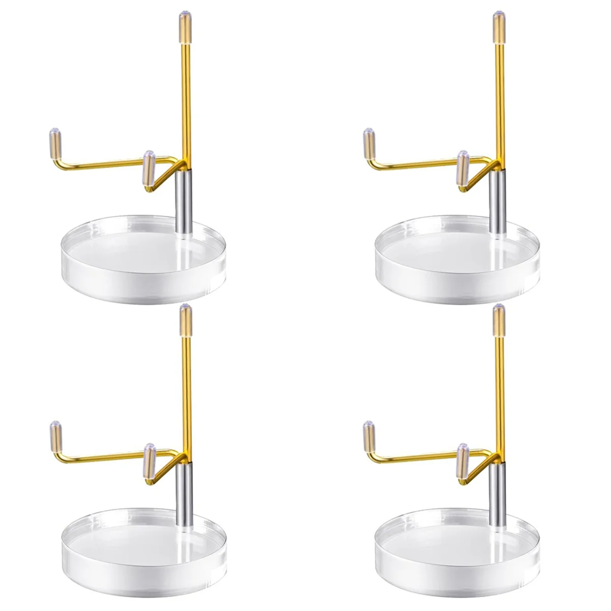 

4 Pcs Clear Acrylic Display Stand Holder with Adjustable Metal Arms Display Stand Easel for Crystal Gemstones Rock