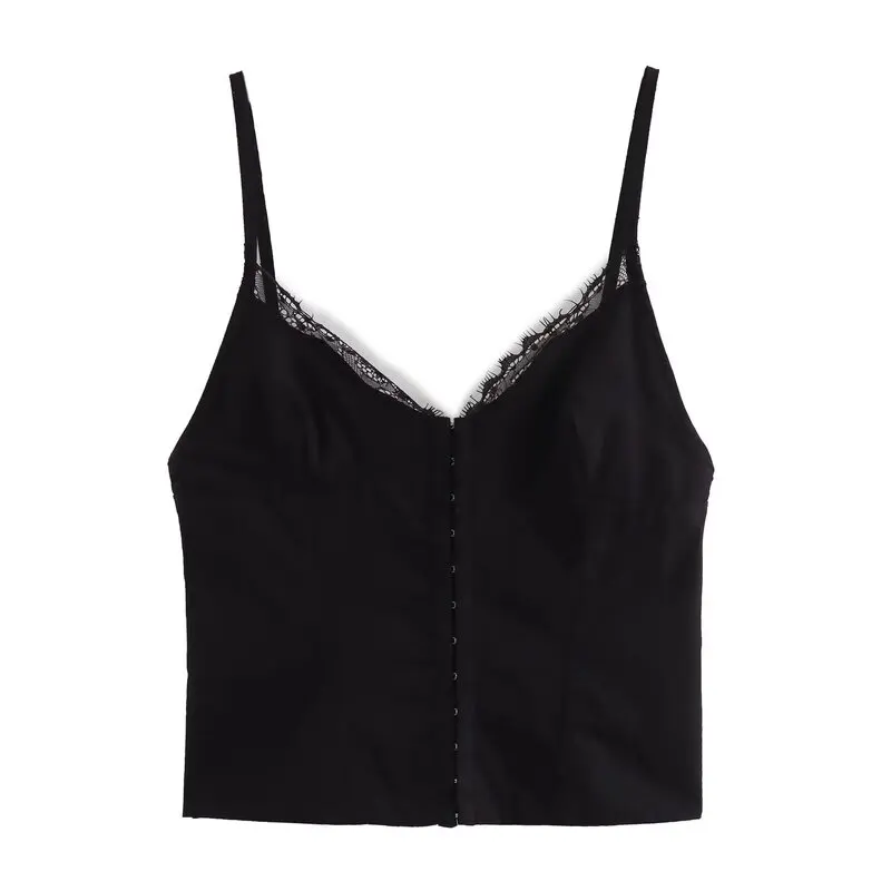 2024년 여름 여성용 다용도 실크 레이스 바디콘 크롭탑 패셔너블 다용도 숏 길이 기타 소재 00%