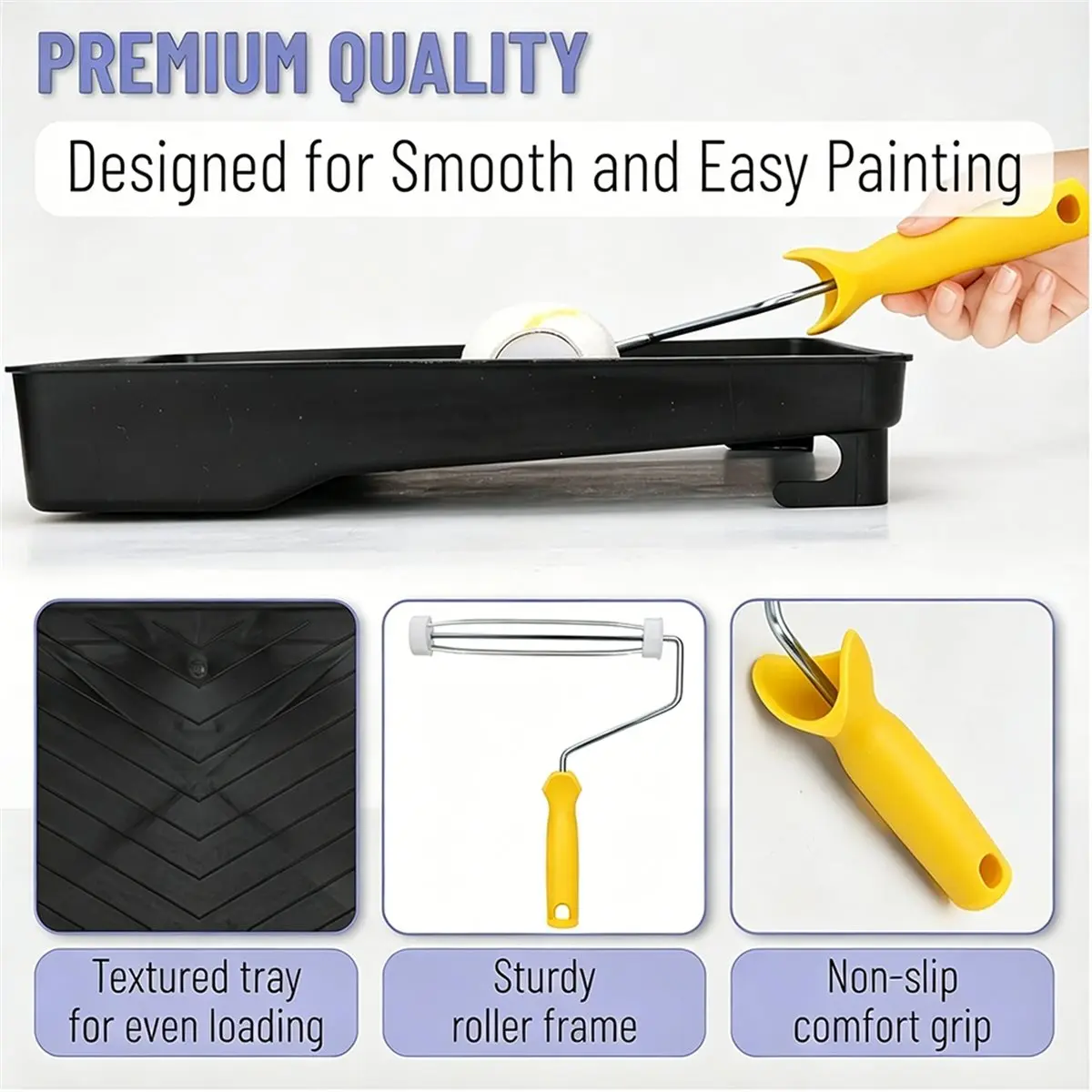Multi-use Gear 9-Inch Paint Roller Set - New Wall Painting Tool Kit
