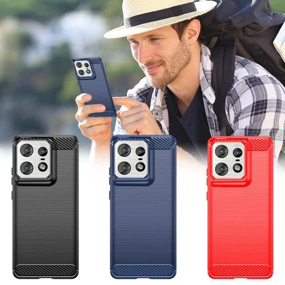 For Edge 50 Pro TPU Carbon Fiber Soft Silicone Anti-Scratch Cover Anti-knock Bumpers Back Protective Shockproof Case H9U9