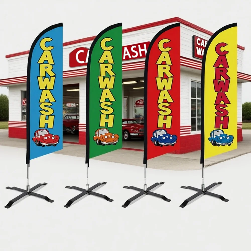 

CARWASH Double Sided Feather Flag Banner Only Flags Without Flagpole Beach Flag Workshop Car Wash Outdoor Advertising Decro