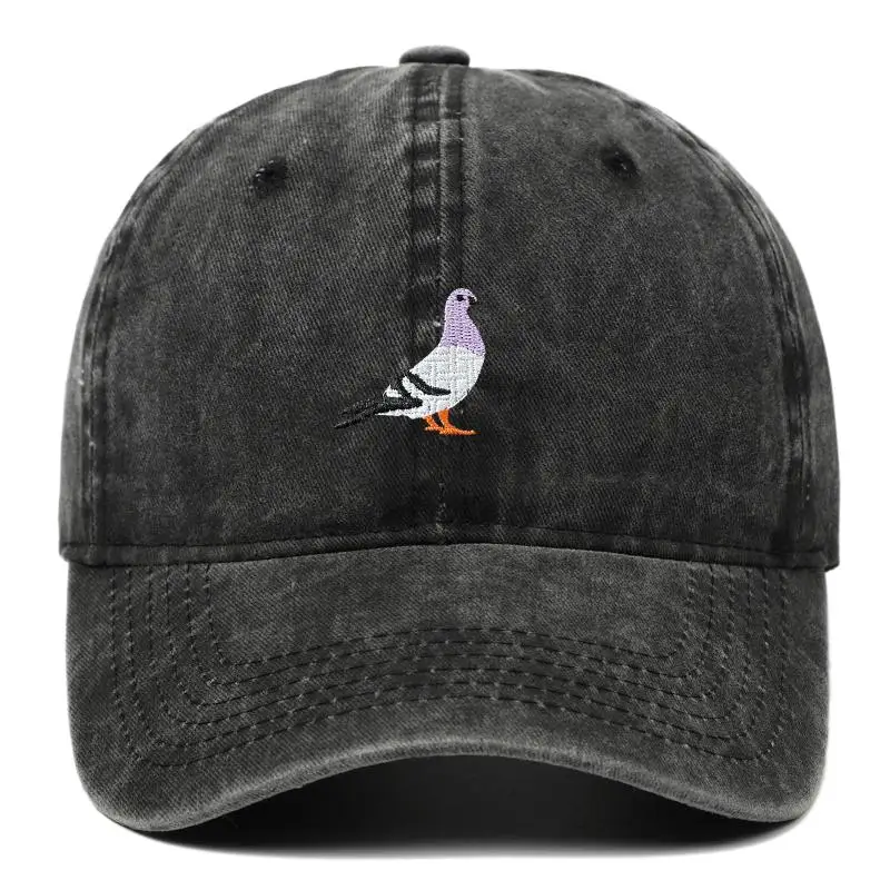 Embroidery Pigeon Spring Baseball Caps Men Women Water Washed Sunscreen Hat Sports Fishing Sunshade Hat