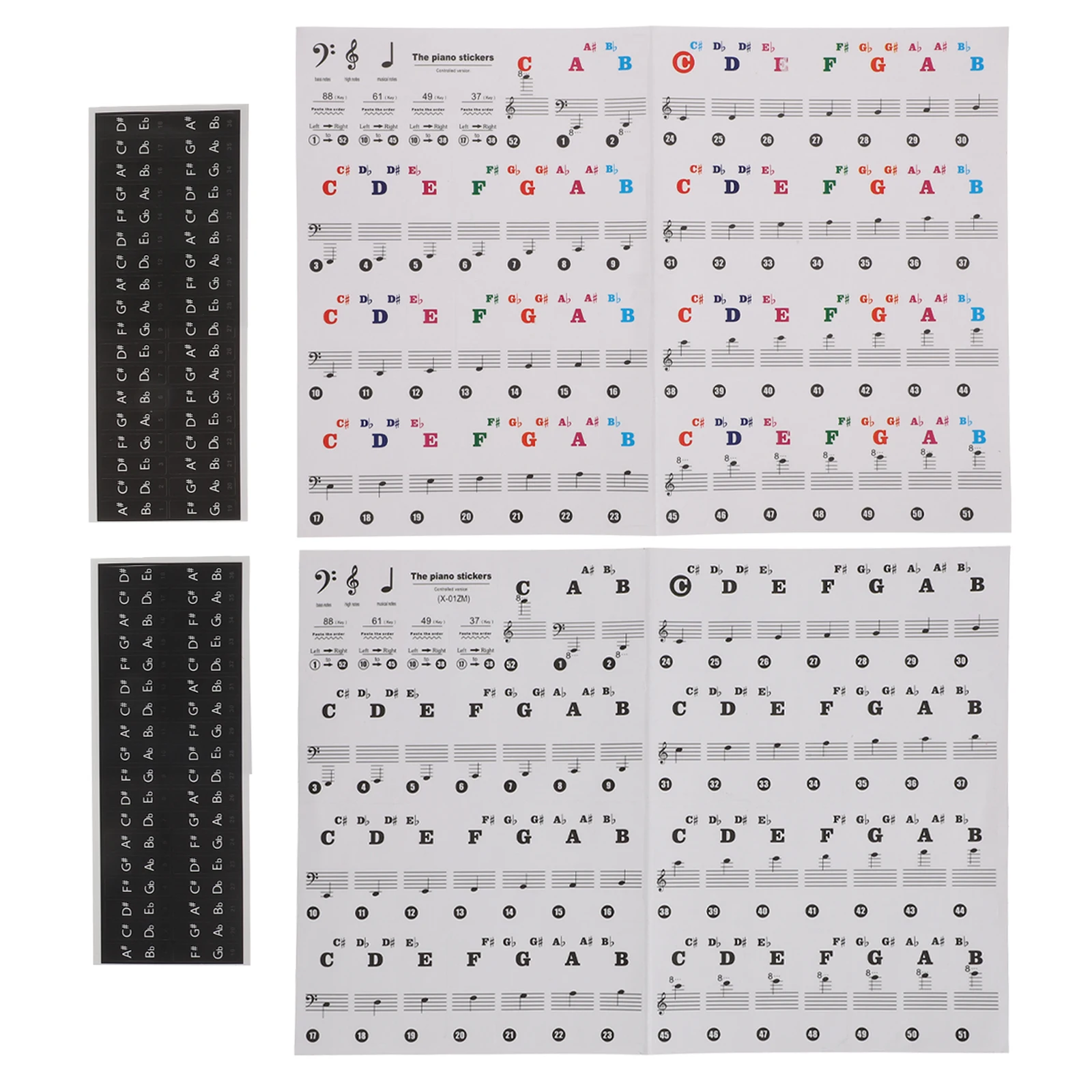 

2 Pcs Piano Keyboard Sticker Stickers Decal Mini Introductory Useful Beginner Transparent Pvc Accessory