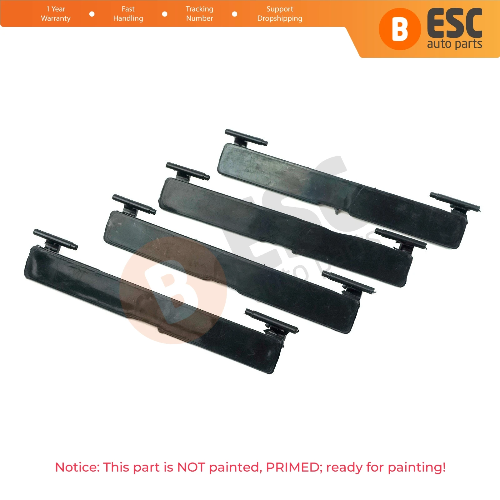 ESR576-1 4x Roof Flap Luggage Rack Carrier Mounting Molding Port Bag Rail Lid Cover Trim 2057504100 for Mercedes C W205 95*12 mm