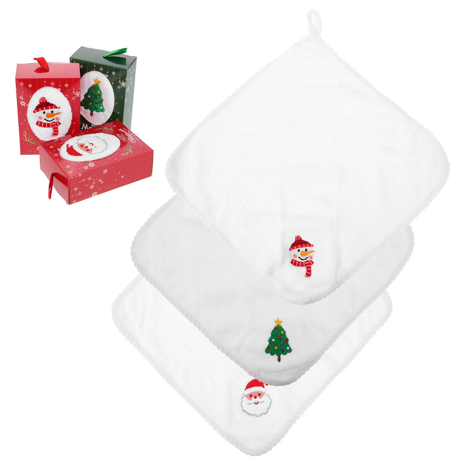 

3Pcs Christmas Hand Towels Kitchen Bathroom Decorative Holiday Towel Set Cute Small Towels Decorative Towel Christmas Rag