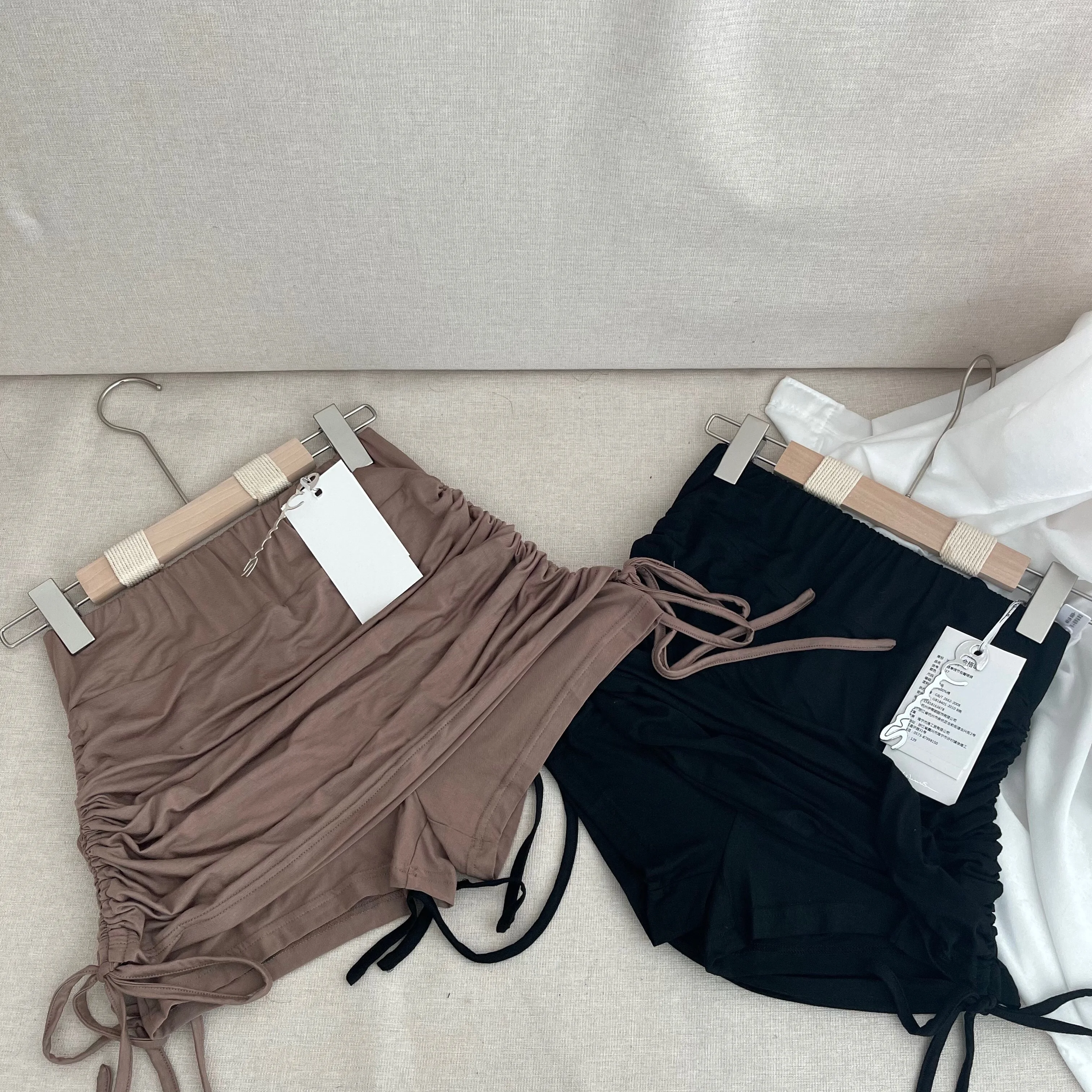 High Waist Drawstring Casual Thin Women's  Skirt Loose Slimming Pure Desire Style Summer Fashion Ladies Skirts