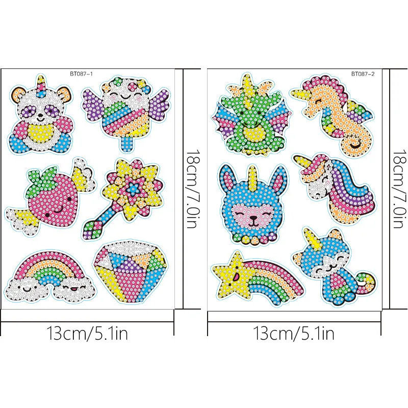 5D Children\'s Painting Sticker Set - Handmade DIY Diamond Paintings - Decorative Gifts for 12-year-old Children