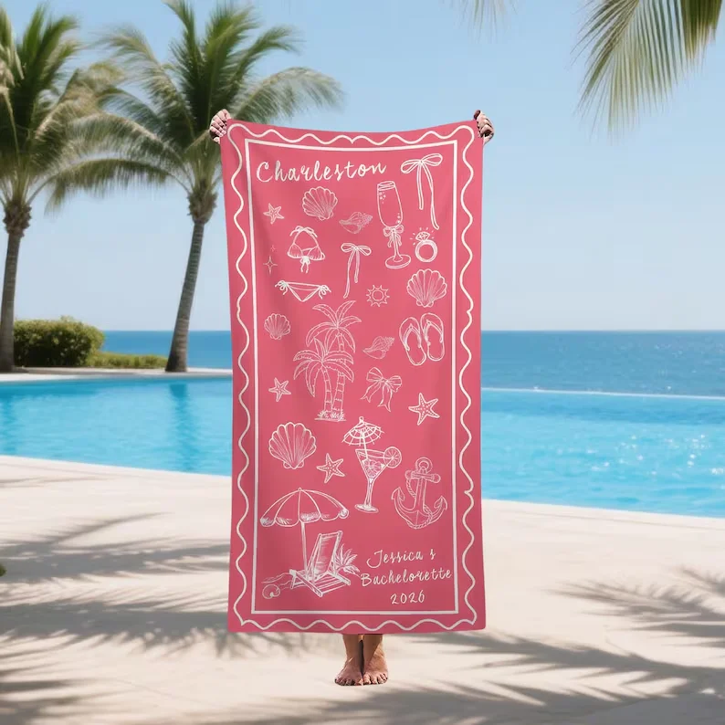 Bachelorette Party Pool Towel Friends Beach Trip Gift Vacation Towels Bachelorette Trip Gift Beach Towels Bride Beach Towels