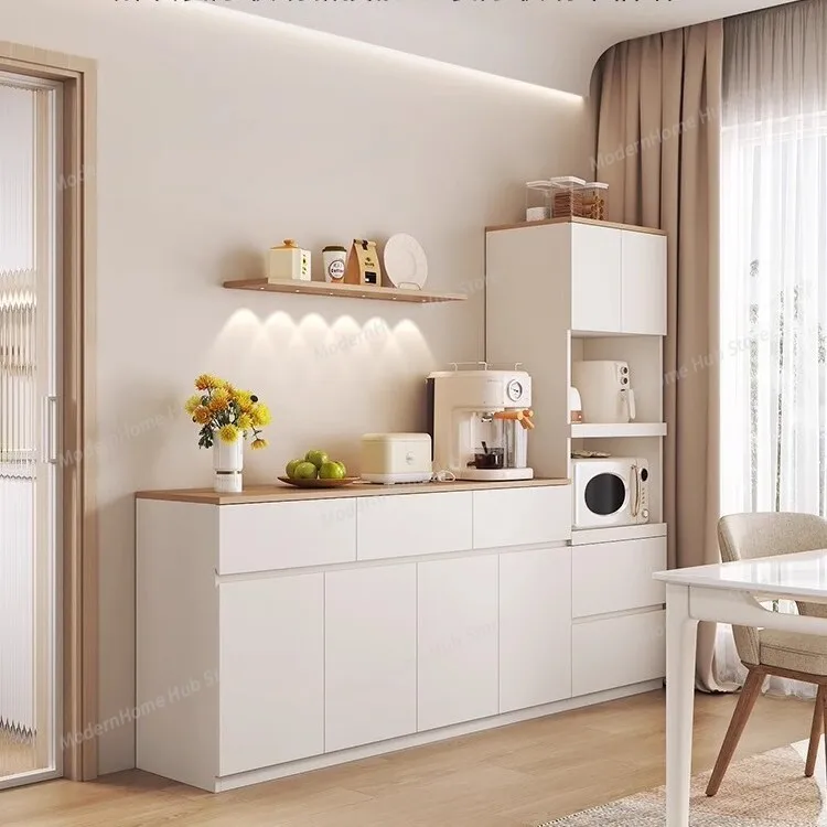

Solid wood dining side cabinet integrated against the wall Living room storage cabinet Locker Household tea cabinet