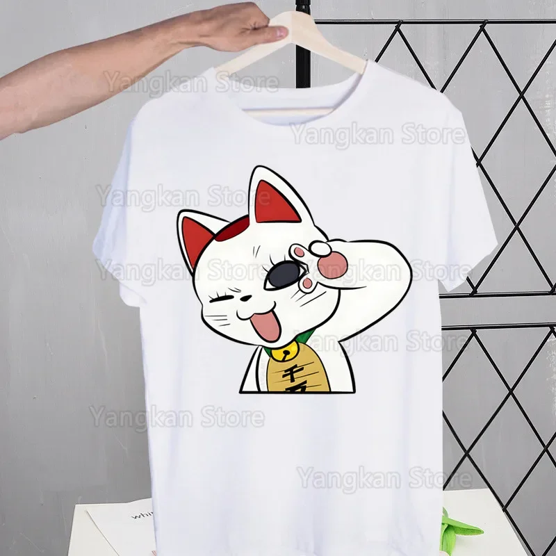 تي شيرت Dandadan Turbo Granny Cat Takabo Babā Harajuku Man تي شيرت تي شيرت علوي تصميم بأكمام قصيرة تي شيرت أنيمي جمالي