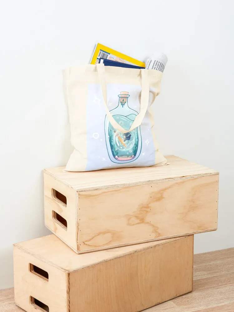 Seaweed Brain and Wise Girl in a Bottle Tote Bag Women's bags tote bag canvas shopping trolley bag Women's