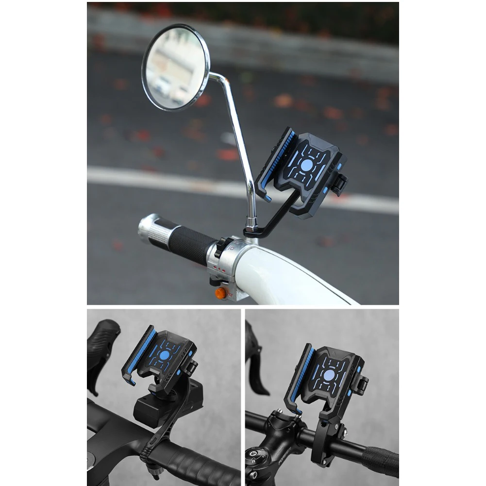 

Motorcycle Phone Mount For Bike Handlebar One-Hand Operation Silicone Holder 4.7-7.2" Phone Compatible Dual-Lock Shock-Absorbing