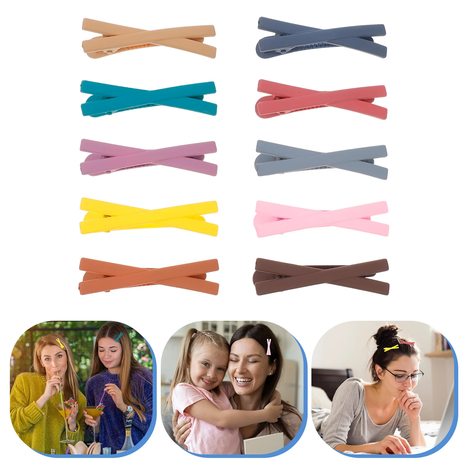 

10PCS Matte Clips Women Barrettes Girls Hair Pins Bowknot Design Durable Long Lasting Good Grip Easy Clip Hold Hair Wedding