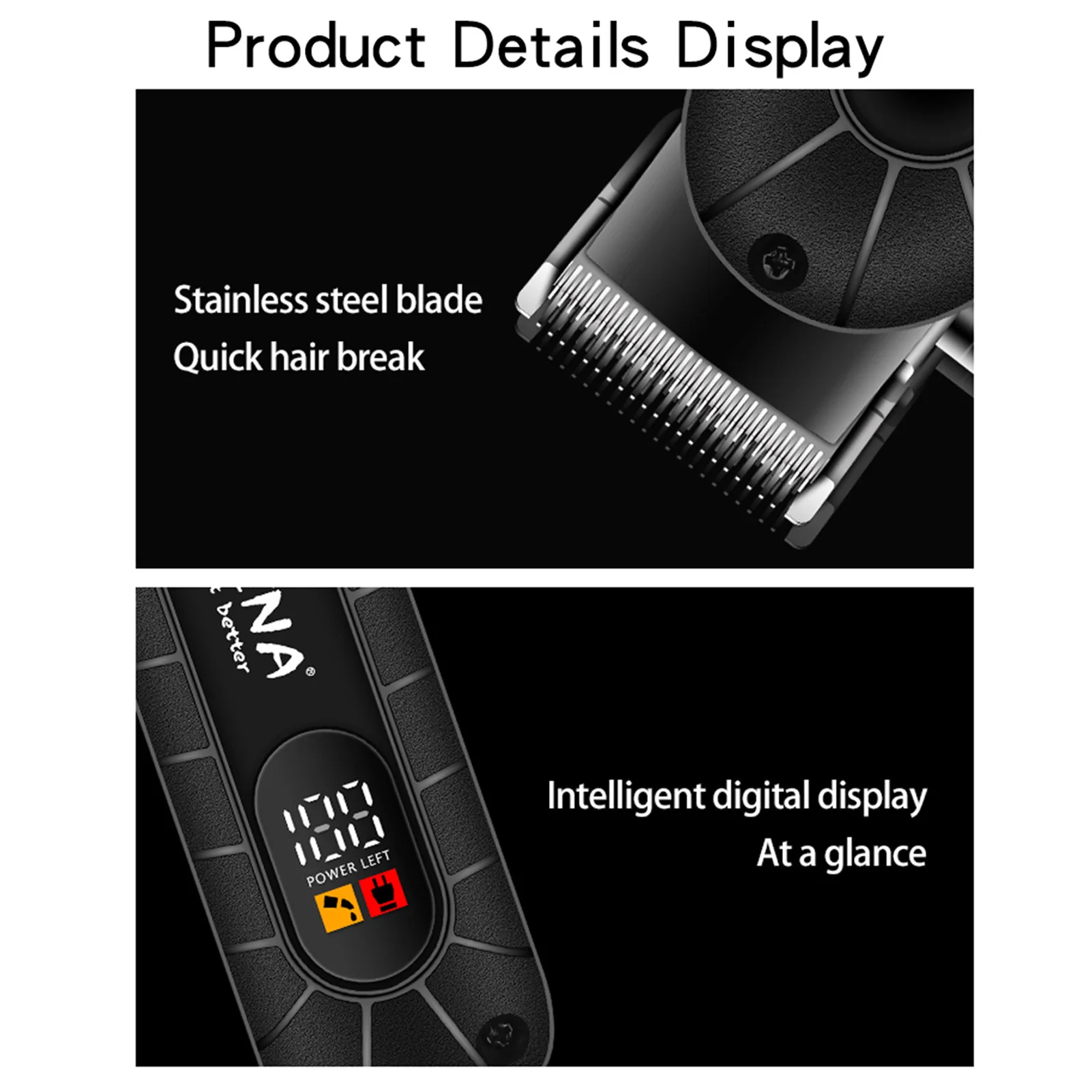 HIENA Men's Hair Clippers Professional Barber Machines for cutting hair HYN-223 Rechargeable Electric Razor Trimmer Shaving cut