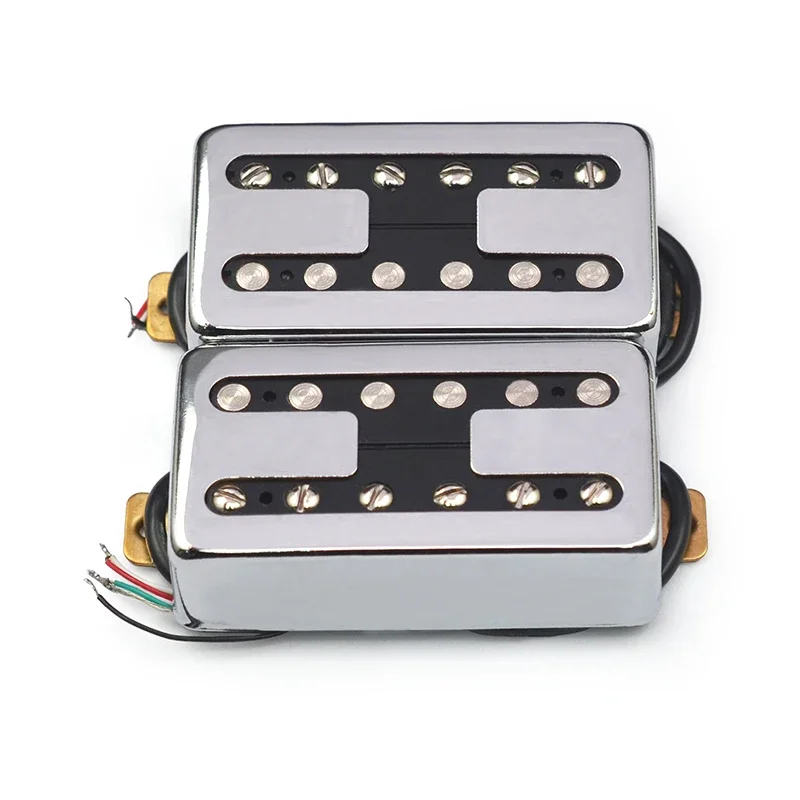 H Style Brass Cover Electric Guitar Pickup Coil Spliting Pickup Humbucker Dual Coill Pickup N7.5K/B15K Output Black/Chrome