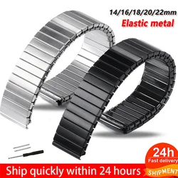 Expansion Elastic Stainless Steel Watch Band 22mm 20mm 18m 16mm 14mm Bracelet Universal Replacement Wristband Watch Accessories