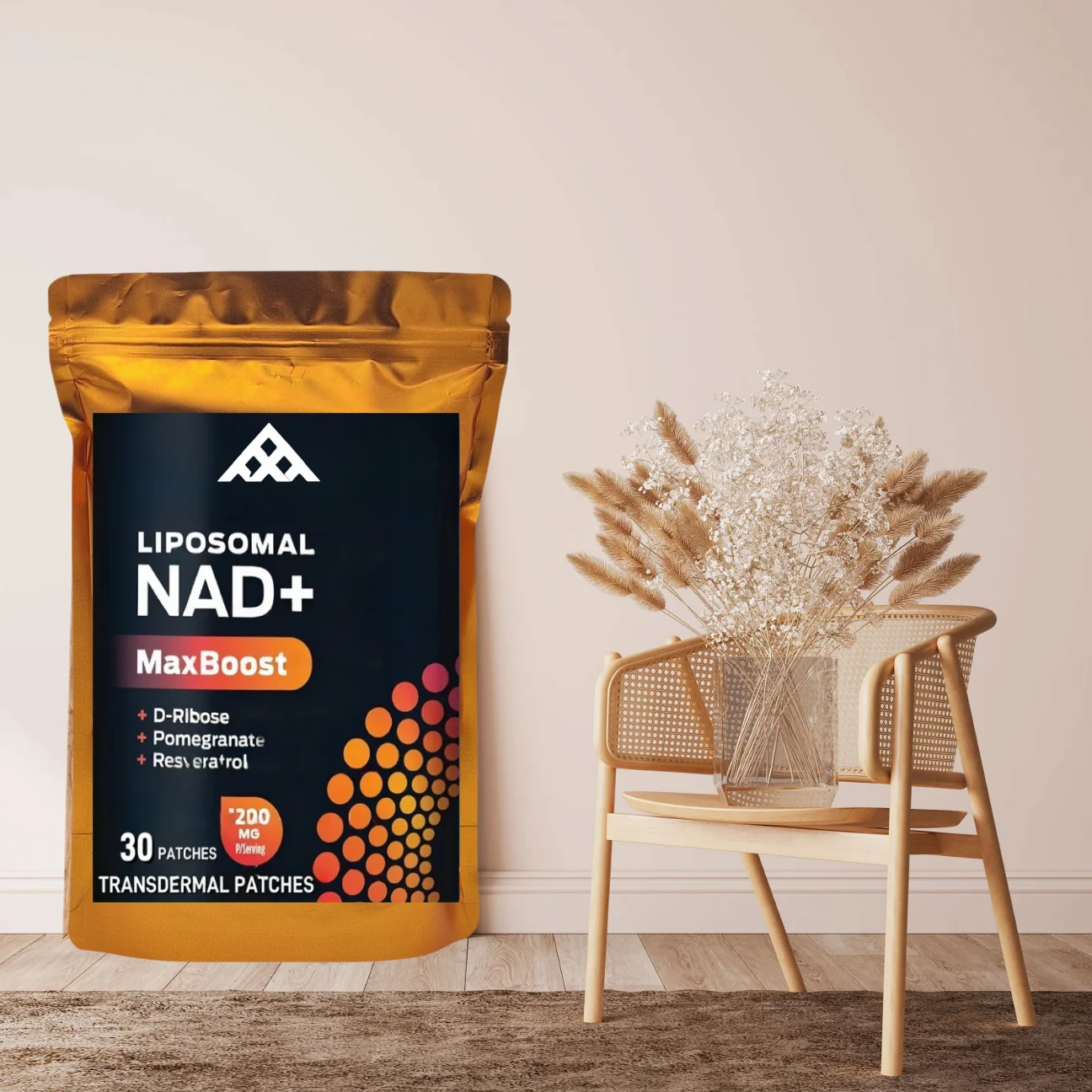 30 Patches Nad Booster Transdermal Patches With Resveratrol, Pomegranate For Anti Aging, Energy, Immune