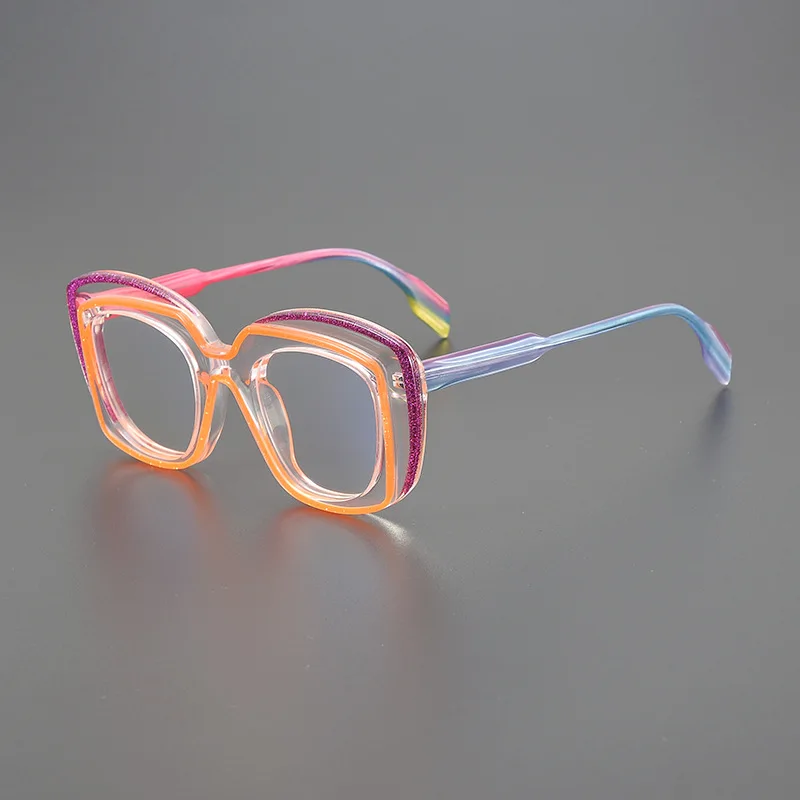 

high quality vintage thick acetate glasses frame designer fashion large frame can be matched with myopia anti blue light