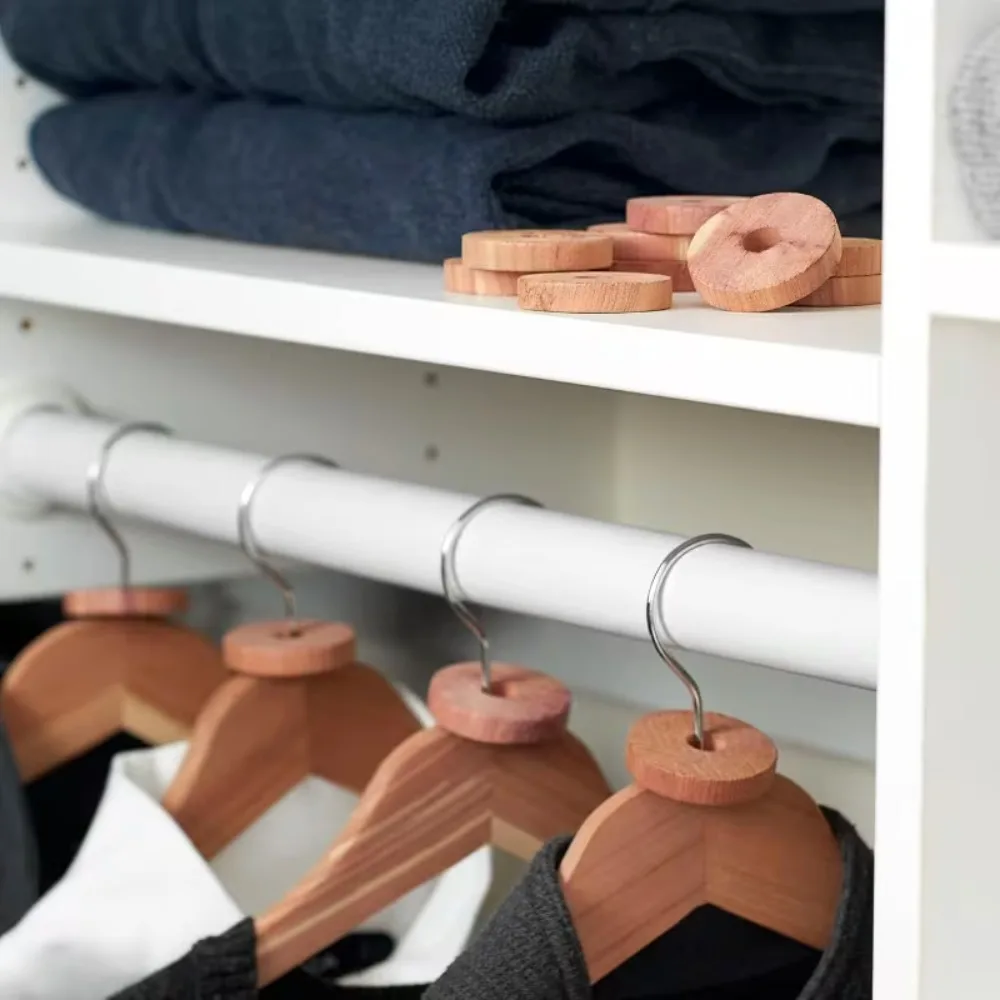 

10PCS Cedar Wood Blocks Balls Natural Moth Repellent for Wardrobe Clothes Protection Fresh Scent Insect Repellent Home Supply