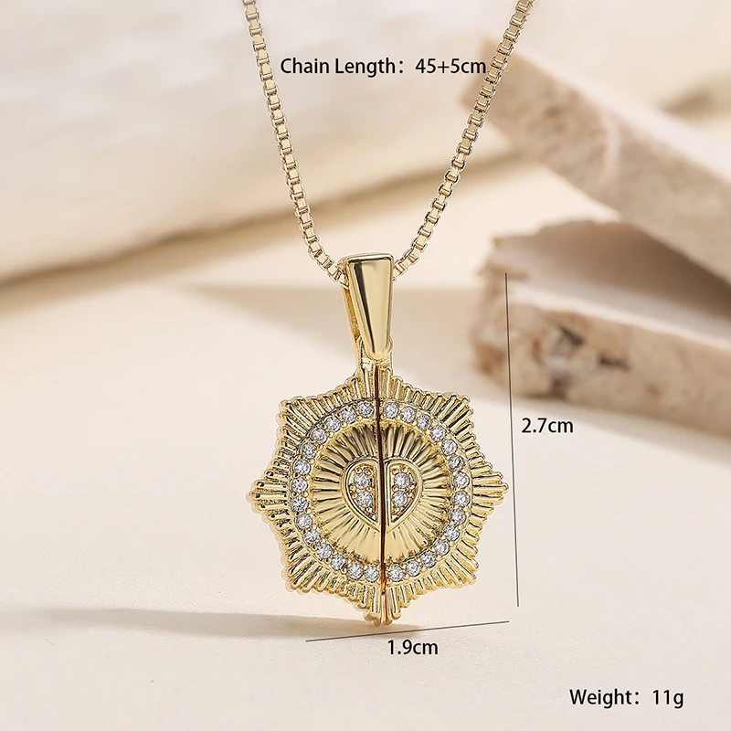 GANPUP Exquisiter Zirkon-Herzanhänger Halskette für Damen, Modisches Neues Halsschmuck-Geschenk für Party, Großhandel – Detail 2