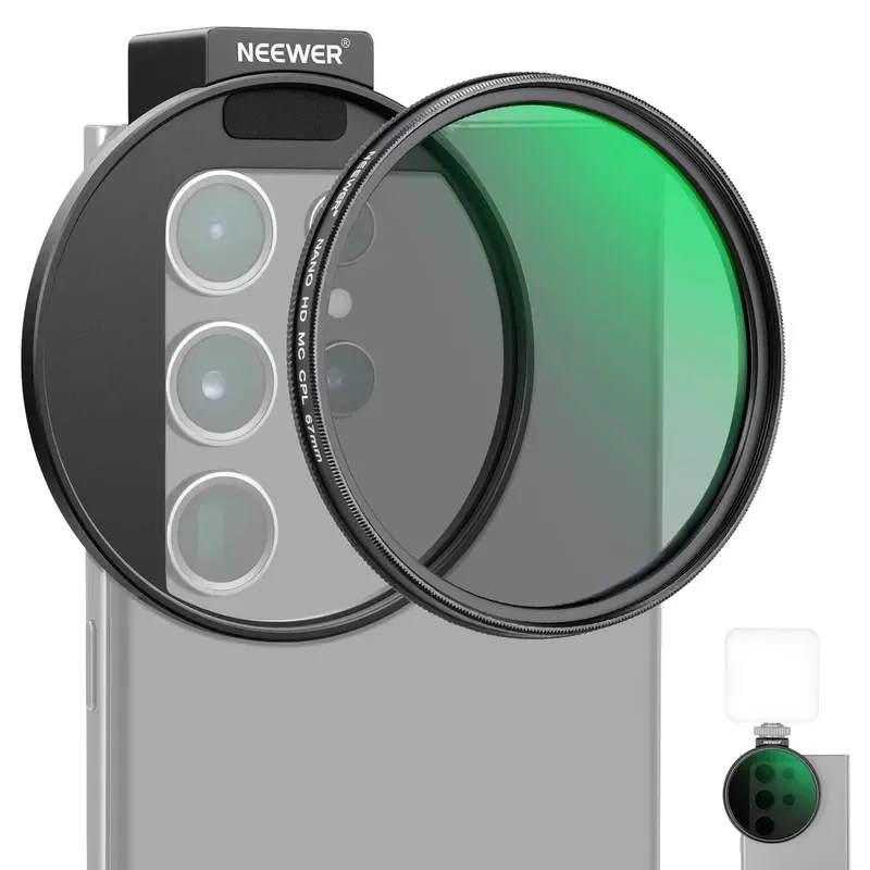 2026 FL-41 67mm CPLWaterproof Glass with Multi Nano Coating and Cold Shoe Mount for Phone Camera Filter