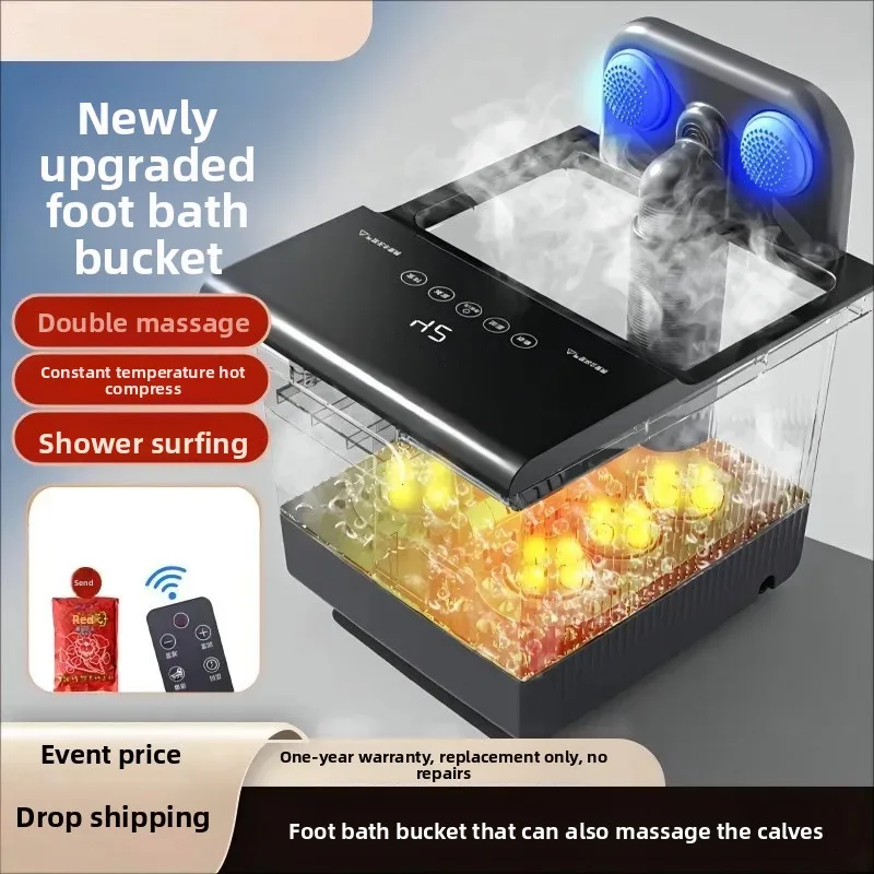 for Automatic Electric Massage Foot Bucket Constant Temperature Heating Foot Bath Basin High Depth Calf Massage Foot Washer