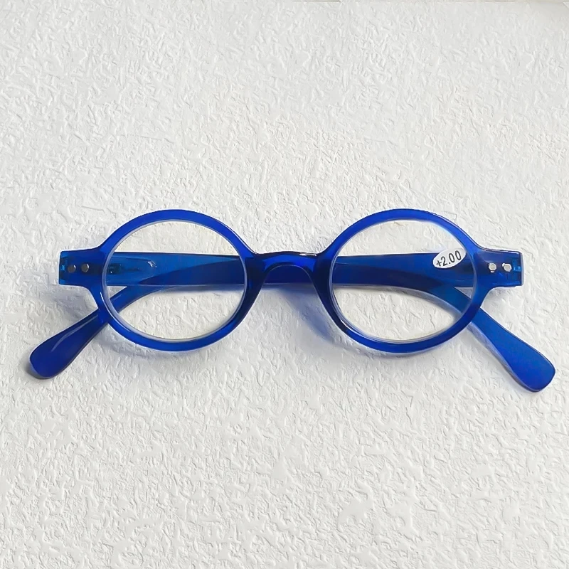 Mai Blume 2024 Lesebrille Rahmen Frauen Gläser schlanke Runde Brillen Mann Blau Licht Presbyopie brille leser + 1,5 – Detail 9