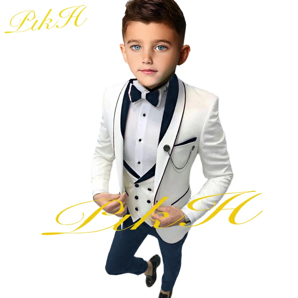 Boys Suit 3 Piece Wedding Tuxedo Kids Jacket Pants Vest Formal Party Dress Child Slim Fit Blazer roupa infantil pra menino