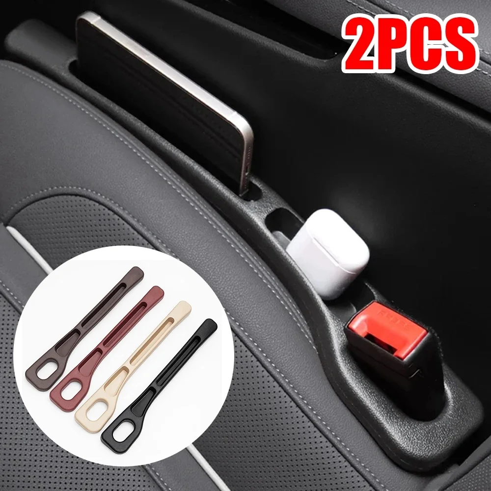 2pc Car Seat Gap Filler Organizer Pu Waterproof Car Seat Gap Plug Strip with 2 Grooves Seat Gap Storage Auto Interior Accessorie