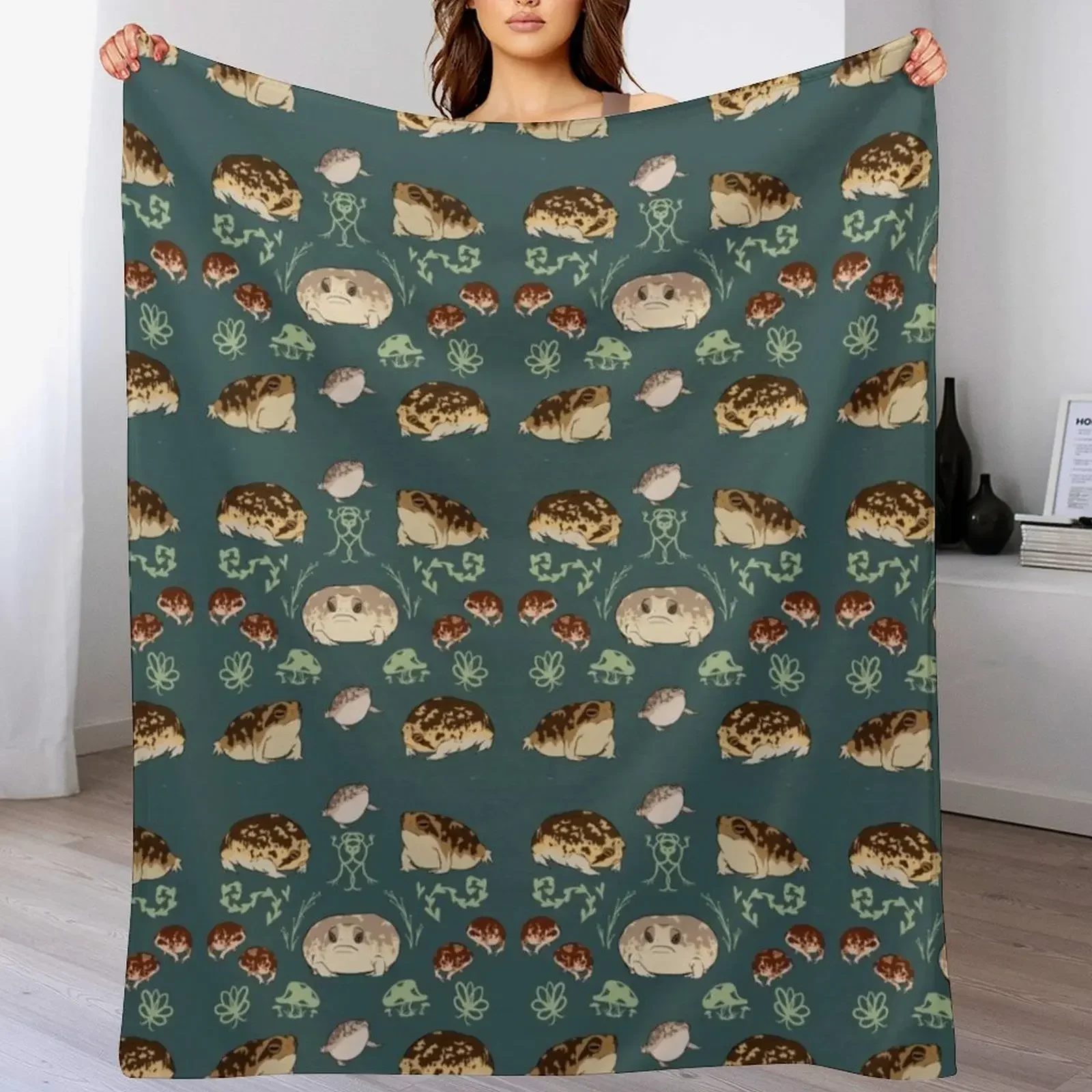 

Rain Frog Pattern Throw Blanket Sleeping Bag Decorative Beds Sofa Throw Blankets