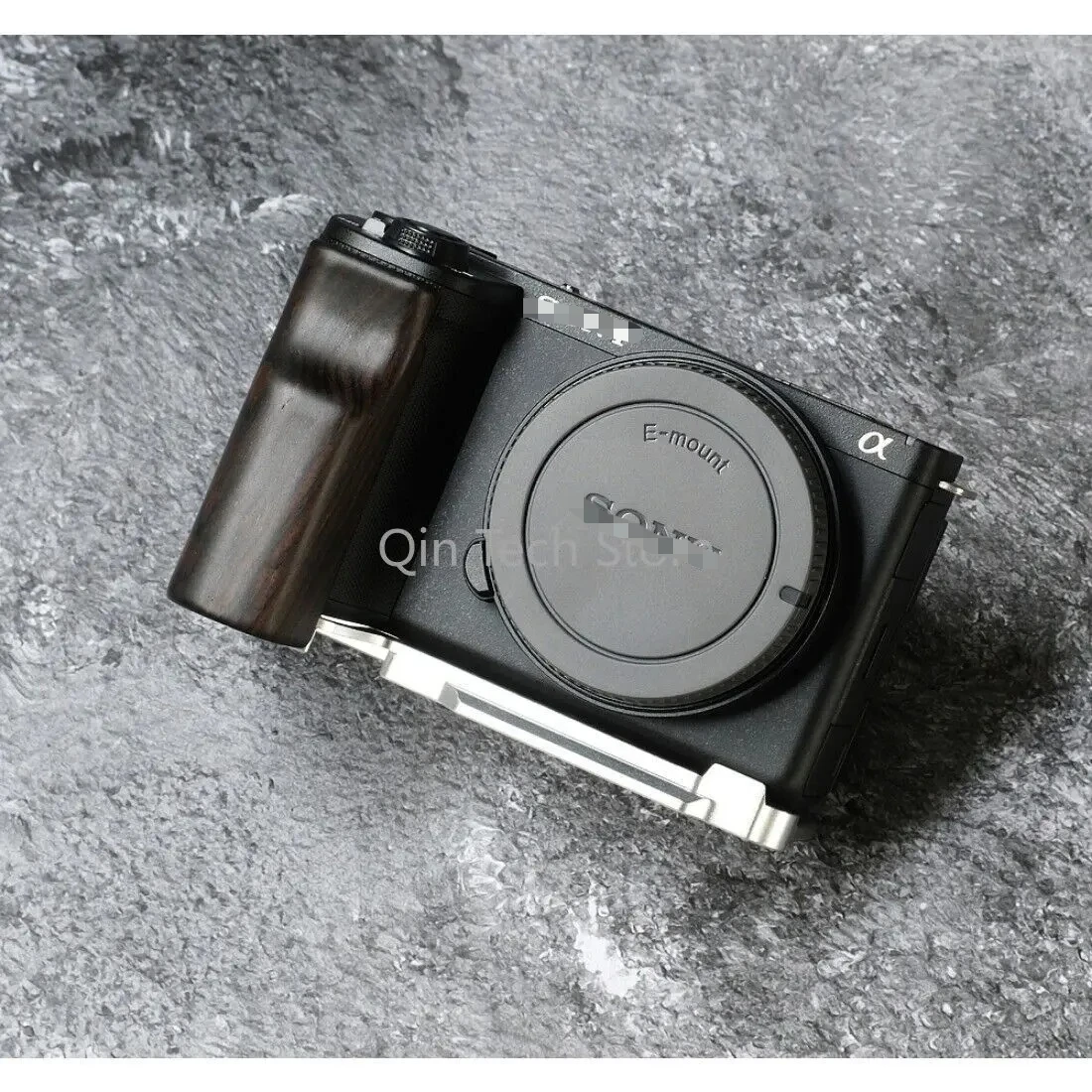 ไม้มะเกลือเบิร์ชวอลนัทมือจับปล่อยเร็วแผ่นยึดรูปตัวแอลสำหรับ Sony ZV-E10 II M2อุปกรณ์ถ่ายภาพที่จับกล้องถ่ายรูป